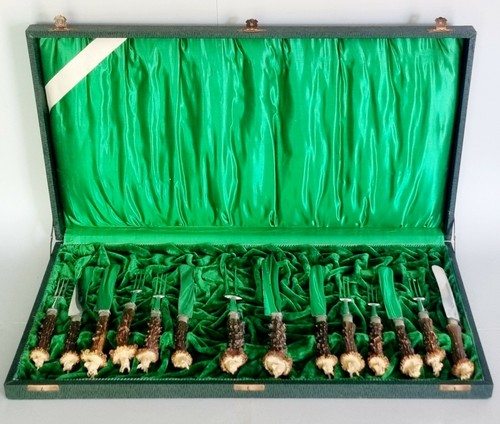 Jagd besteck geweih geschnitzt - jagd,