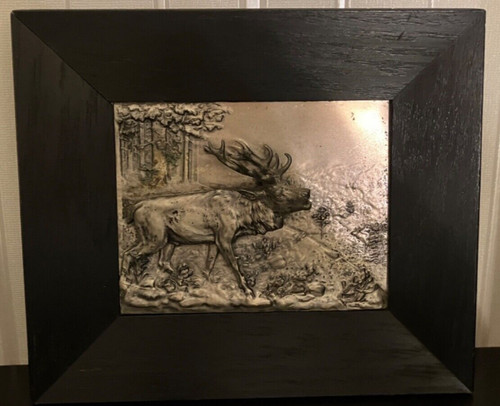 Altes jagd wandbild - wandbild, metall